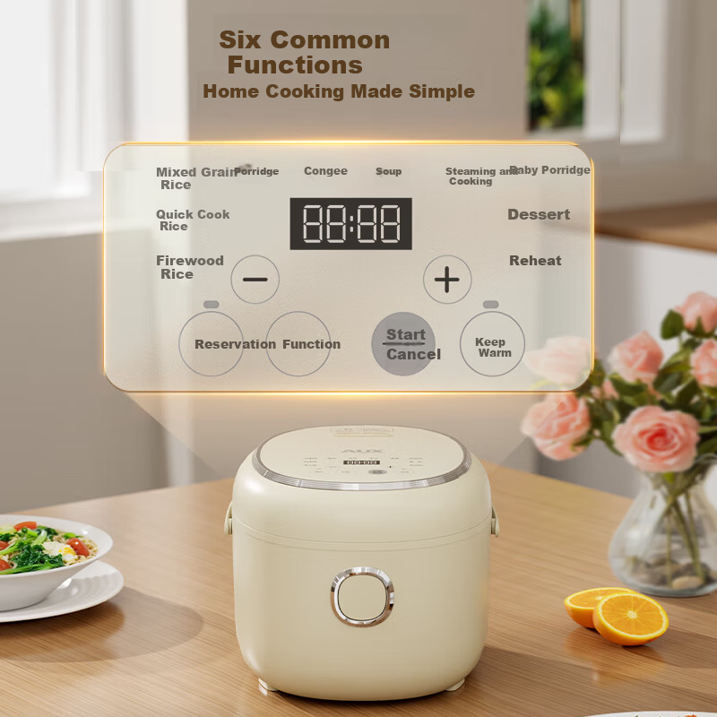 AUX Mini Rice Cooker 2L Capacity Household 1-4 People 24H Smart Reservation Multifunction Compact Easy-to-Clean AFB-YY-20FS34