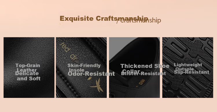 Red Dragonfly Women's Autumn New Genuine Leather Lightweight Versatile Professional Commuter Height-Increasing Flats WTB356601 Black 37 2