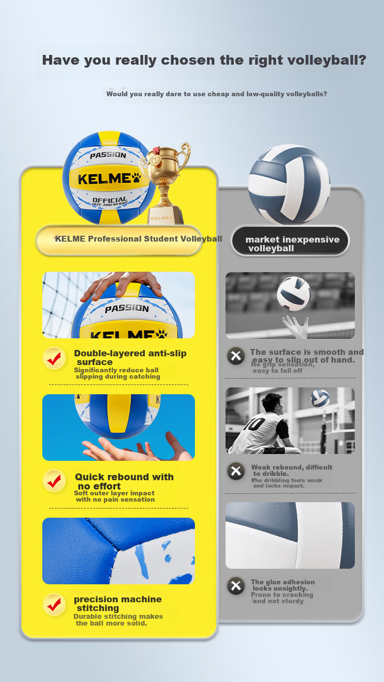 KELME Volleyball No.5 Official Training and Competition Volleyball for Adults and Children Beach Hard Volleyball White Green 2