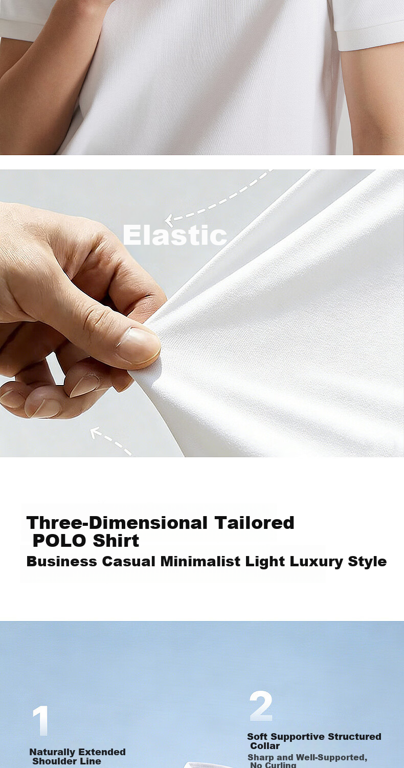 CABBEEN 200G Sorona Cool Touch Pique Polo Shirt Men Exquisite Embroidery Pattern 2026 Spring Short Sleeve Polo Shirt 3