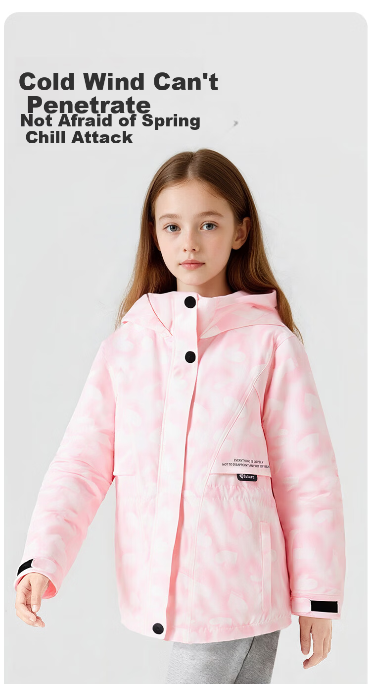 Balabala Girls' Kids Softshell Jacket 2025 Spring Protective Casual Wear [Mall Same Style] 202125105011 7