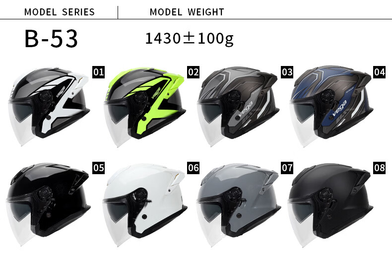 VEGA USA DOT Motorcycle Dual Visor Summer Sun Protection Unisex Four Seasons 3/4 Helmet B-53 Matte Black Size L 1