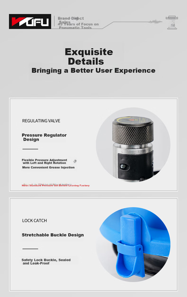 Wufu 24V Electric Grease Gun FJ-1200 Submersible Excavator Dedicated Automatic High-Pressure Injector 10