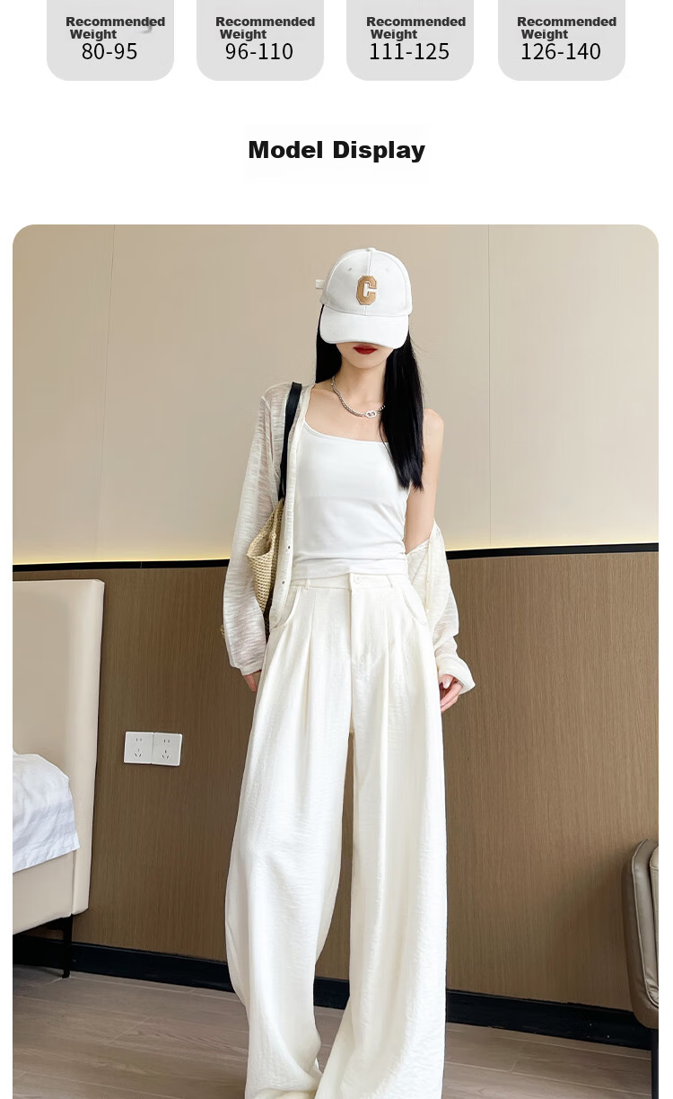 Borui Wide-Leg Milk Puff Yamamoto Pants Women 2026 Summer Thin High-Waist Straight Loose Casual White Suit Trousers 14