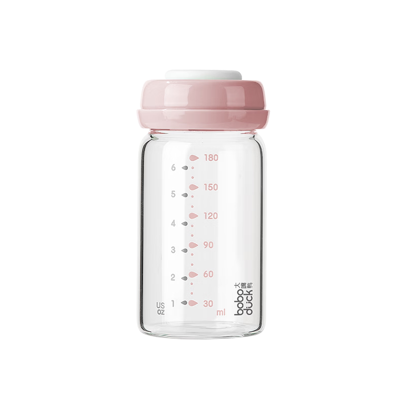 Boboduck Glass Breast Milk Storage Bottle, Wide Neck 180ml, 9310