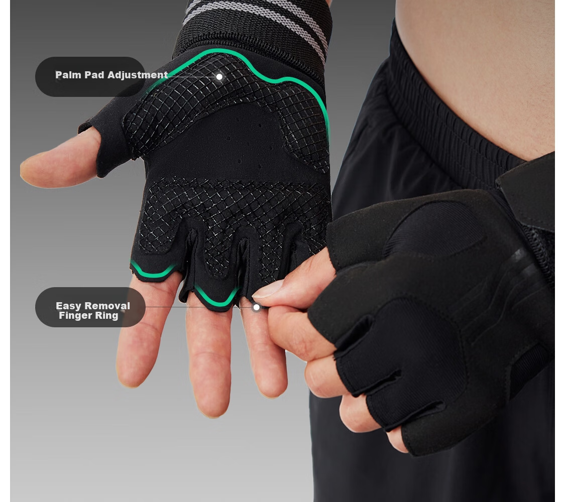 Keep Wrist Support Training Gloves Pull-up Bench Press Deadlift Fitness Equipment Anti-slip Black L 19