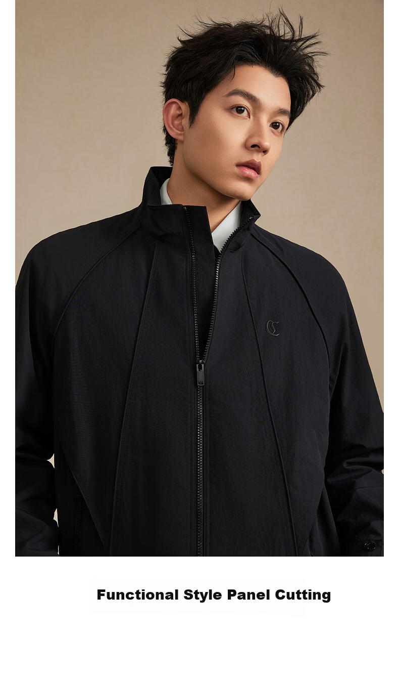 CABBEEN Functional Style Panel Cut Casual Men's Soft Wrinkle-Resistant Outdoor Durable 2026 Spring Casual Jacket 4