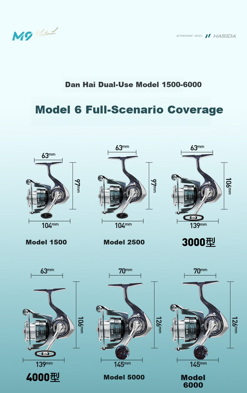 HISTAR M9 Full Metal Saltwater Spinning Reel Lure Fishing Reel Long Cast 6000 Series 4