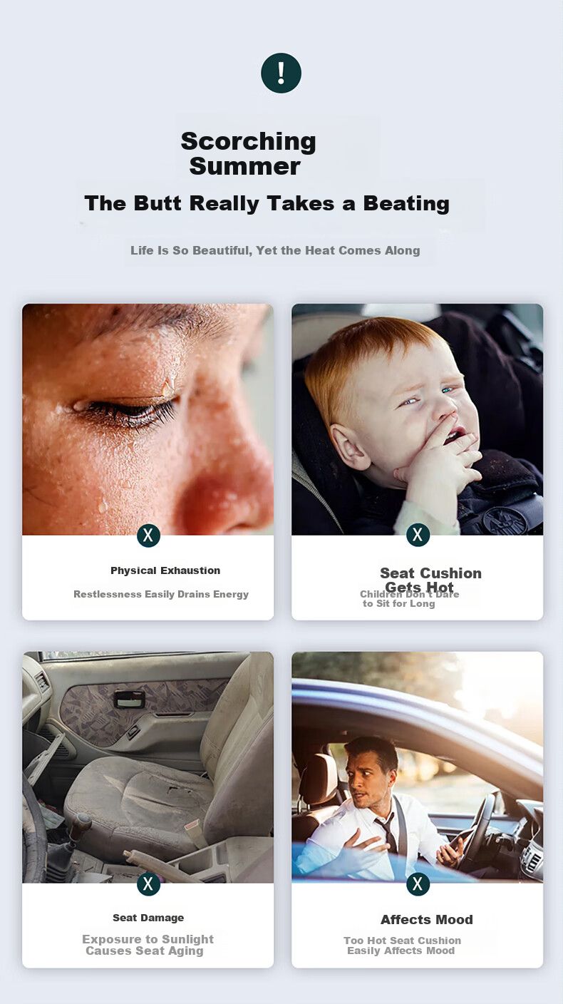 GREAT LIFE Car Seat Cushion Summer Cooling Bamboo Mat Truck Seat Pad Bamboo Cooling Seat Car Ice Silk Ventilated Breathable Summer Mat 4