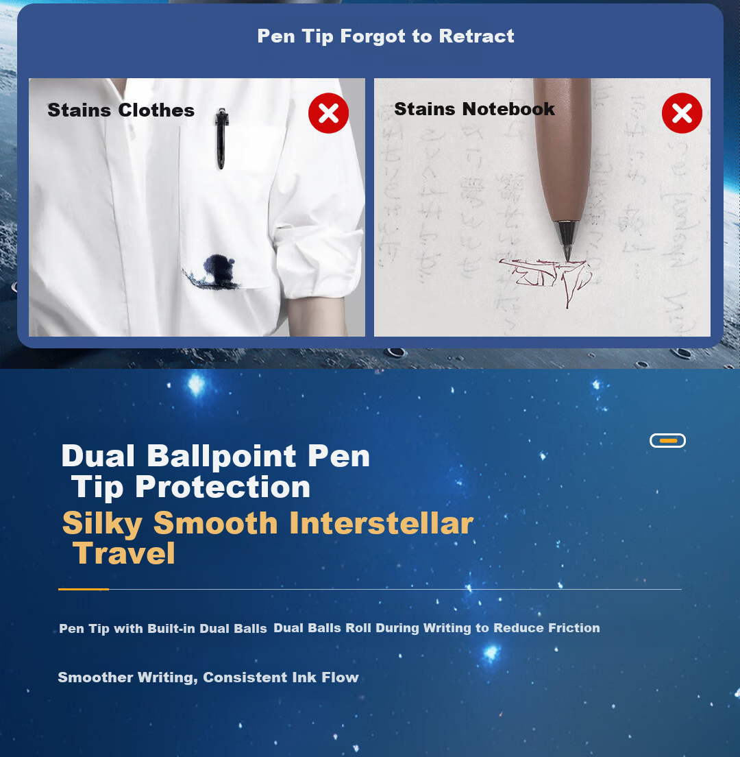 Dianshi Time Capsule Retractable Gel Pen High-Value Quick-Dry Bullet Tip 0.5mm Black Pen Student Homework Exam Signature Pen Back to School Season 0154 [6-Pack] 8