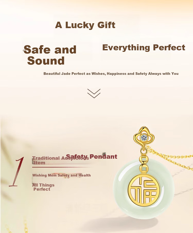 Qike Natural Pearl Necklace with Peace Buckle And Hetian Jade Pendant, Authentic Practical Gift for Wife Or Girlfriend on Valentine's Day 11