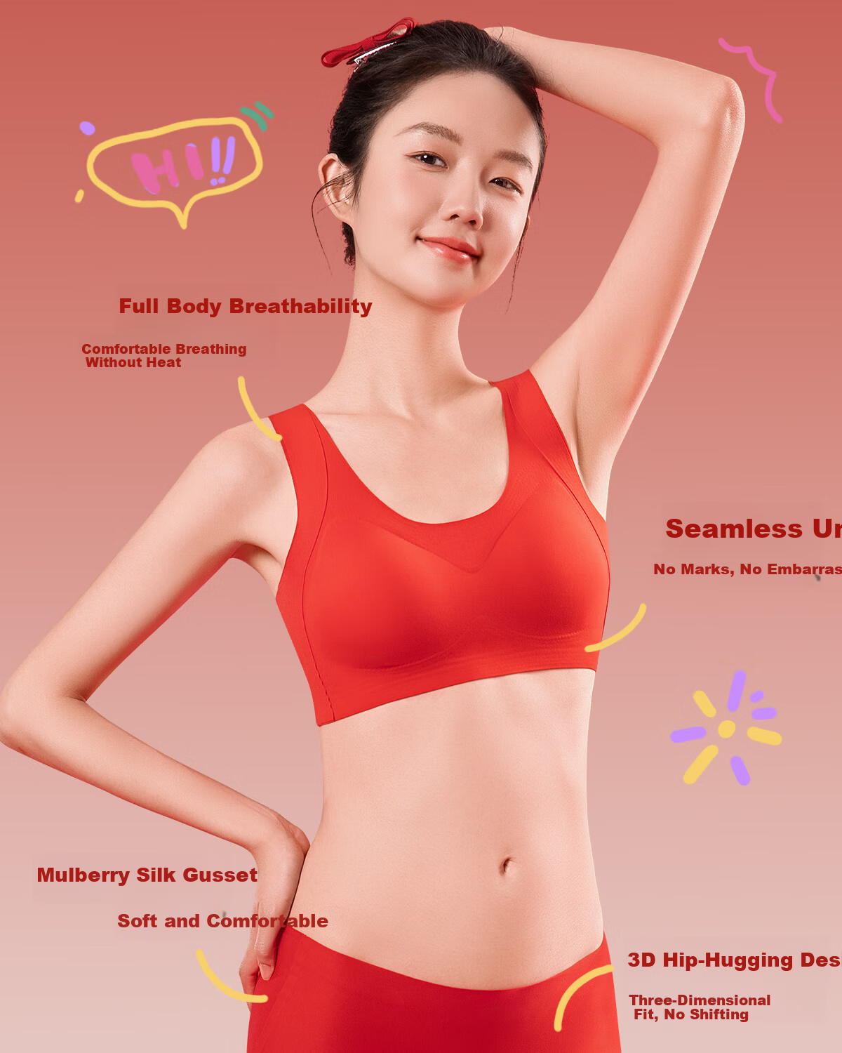 GRACEWELL Girls' Red Lunar New Year Underwear Set 2026 Year of the Horse Clothes Children's Adolescent Bra Vest Age 12 14