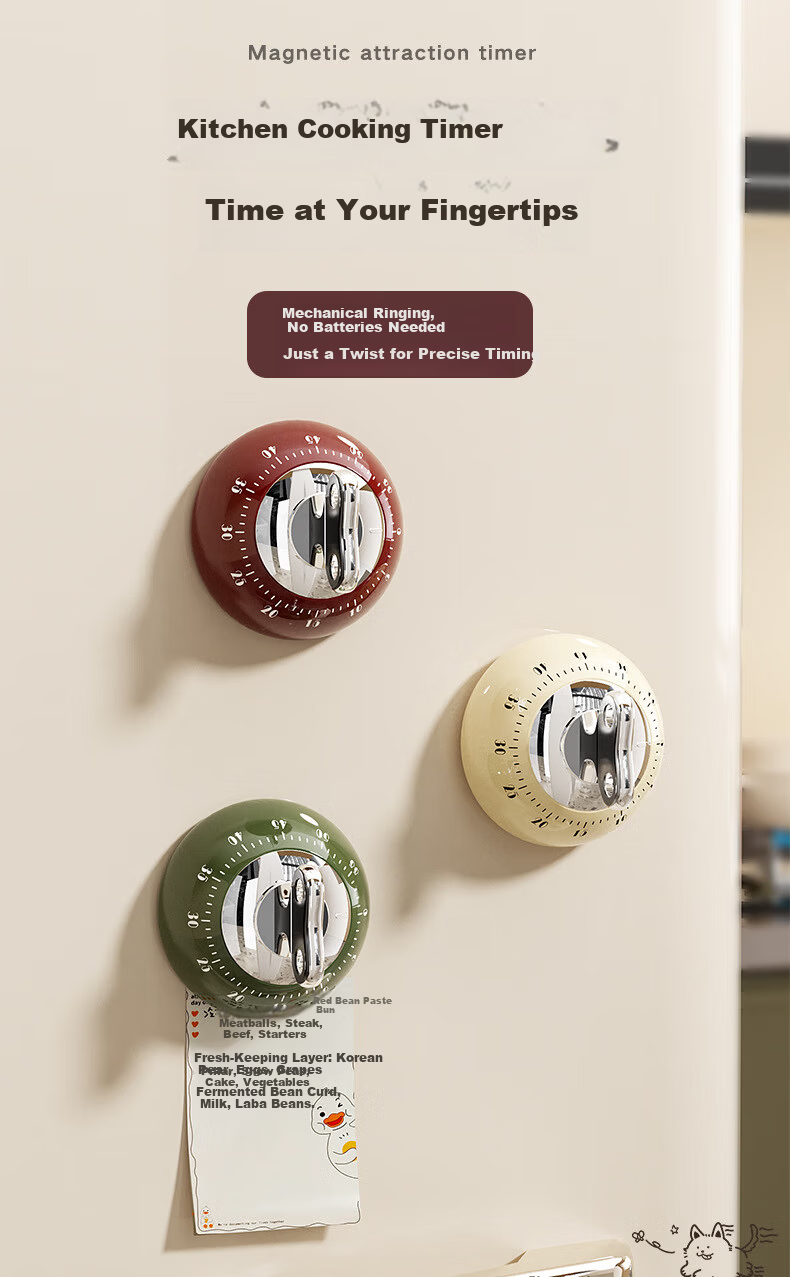 40,000 Kilometer Timer Kitchen Timer Time Manager Study Reminder Multifunctional Mechanical Countdown Timer 1