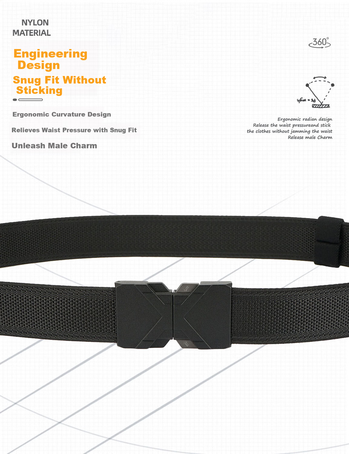 Aoweimei Tactical Elastic Belt Men's New Outdoor Quick-Release Buckle Canvas Nylon Woven Stretch Waist Belt 9