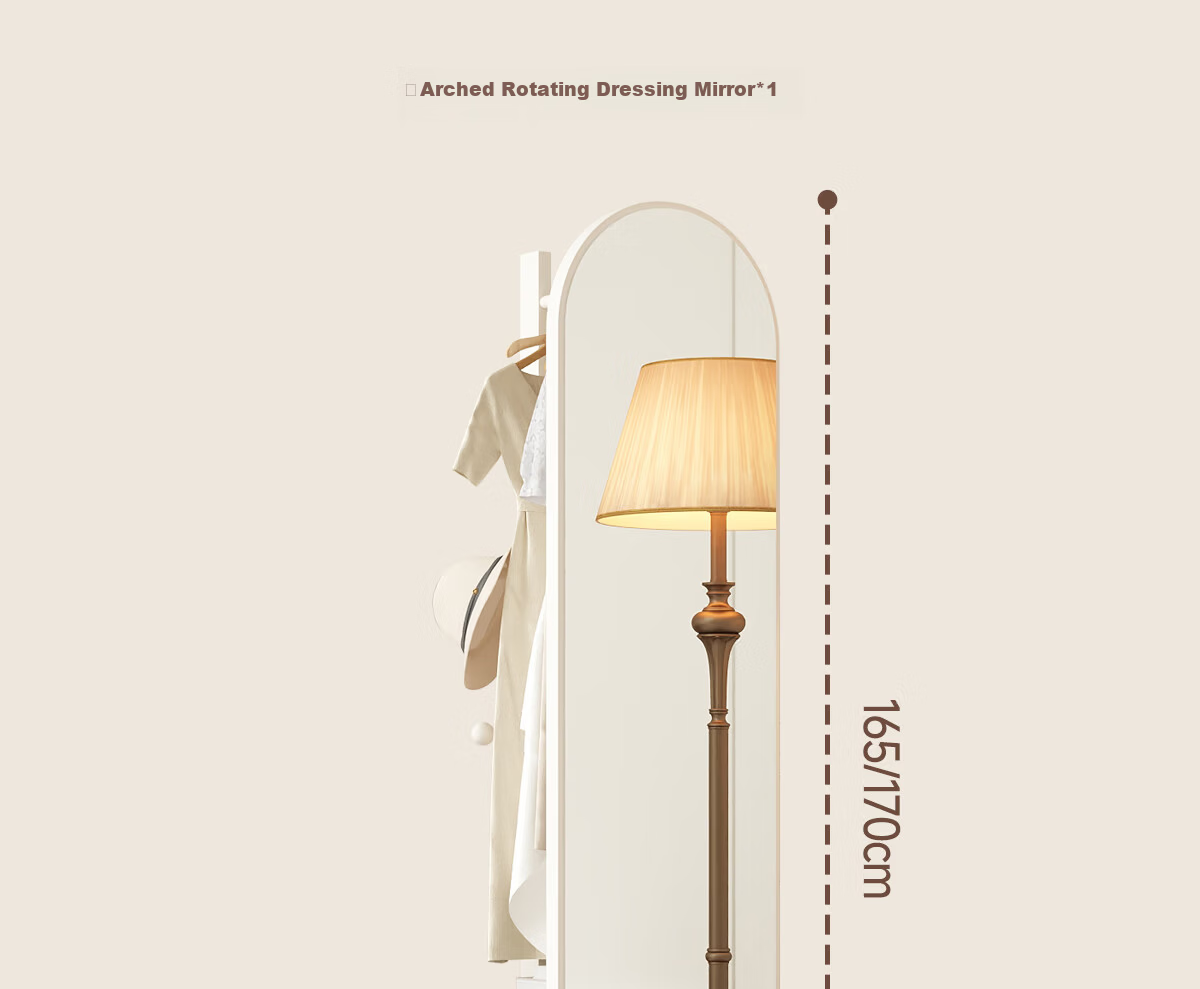Millennium Huafu Full-Length Rotating Dressing Mirror Floor Mirror with Movable Bedroom Coat Rack Integrated Fitting Mirror 11