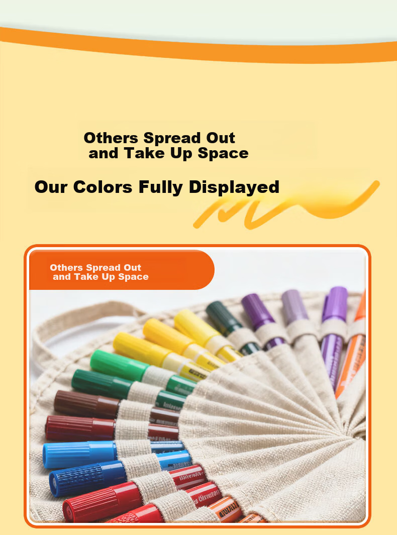 GRASP Soft Tip Acrylic Markers 36 Colors Large Capacity Layerable Watercolor Pens Skin-Friendly Washable Graffiti Drawing Pens Kindergarten Art Children Outdoor Sketching Essentials 7