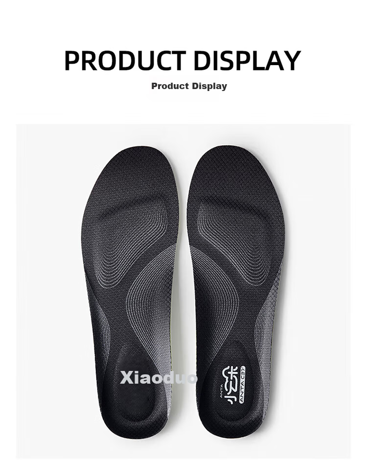 Anta Little Cloud Sports Shock Absorption Breathable Insoles Black Size 10 (Men's US 10 / EU 44) 7