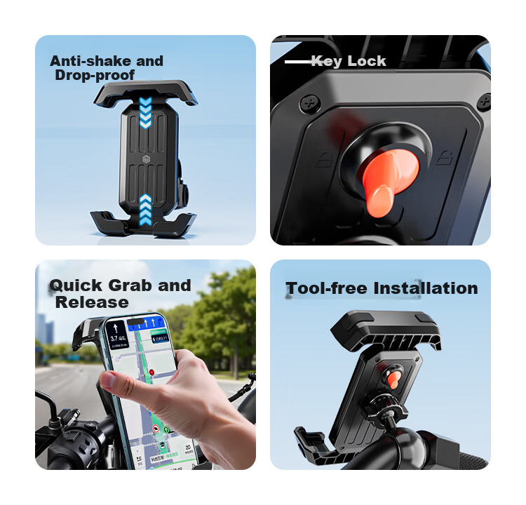 JD Jingzao Triangular Locking Electric Vehicle Phone Holder Motorcycle Battery Bicycle Delivery Rider Shockproof Anti-Shake Rearview Mirror Mount 3