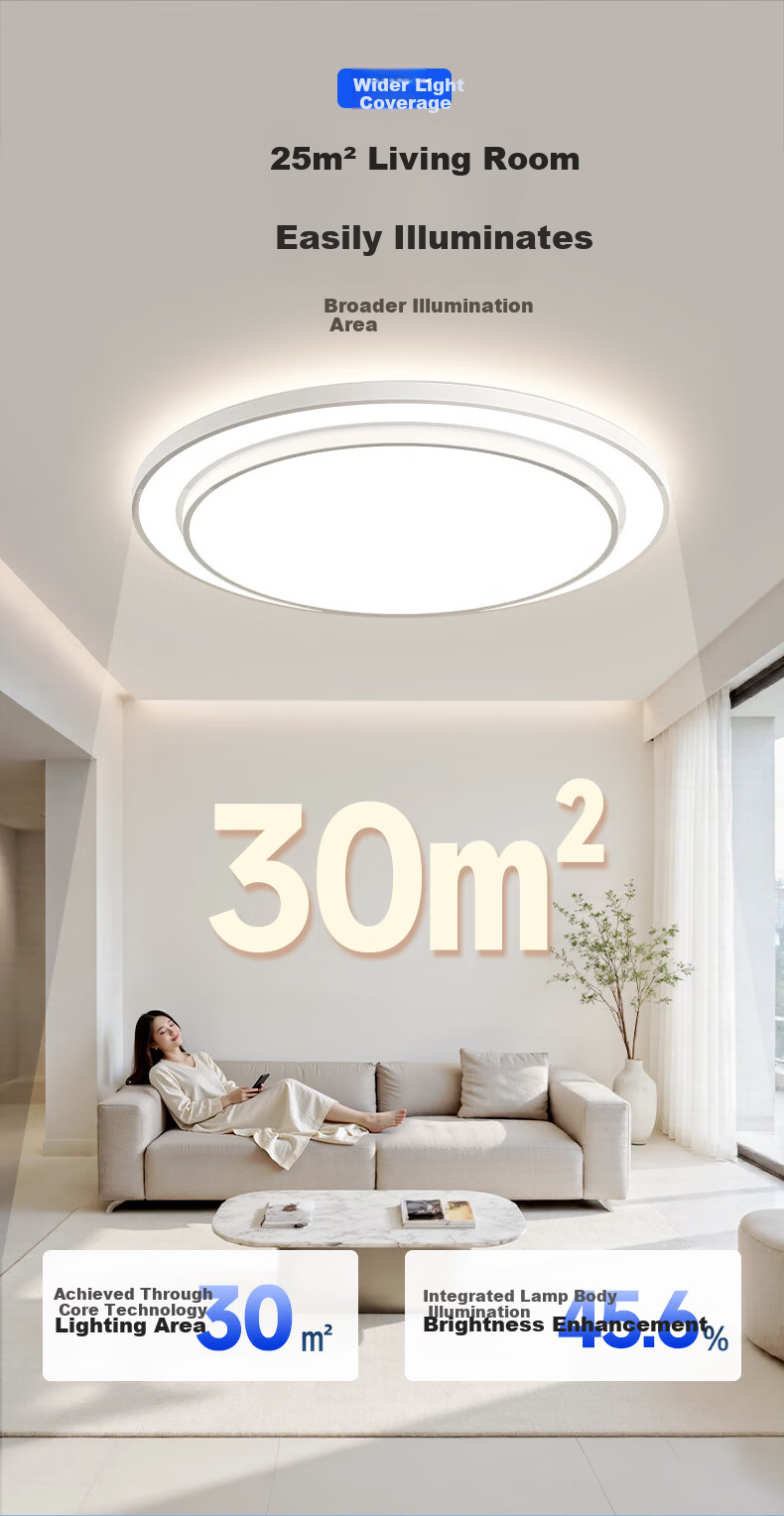 Dell Large Round Ceiling Light Modern Simple Eye-Care Living Room Bedroom Lamp Fixture New Model 8