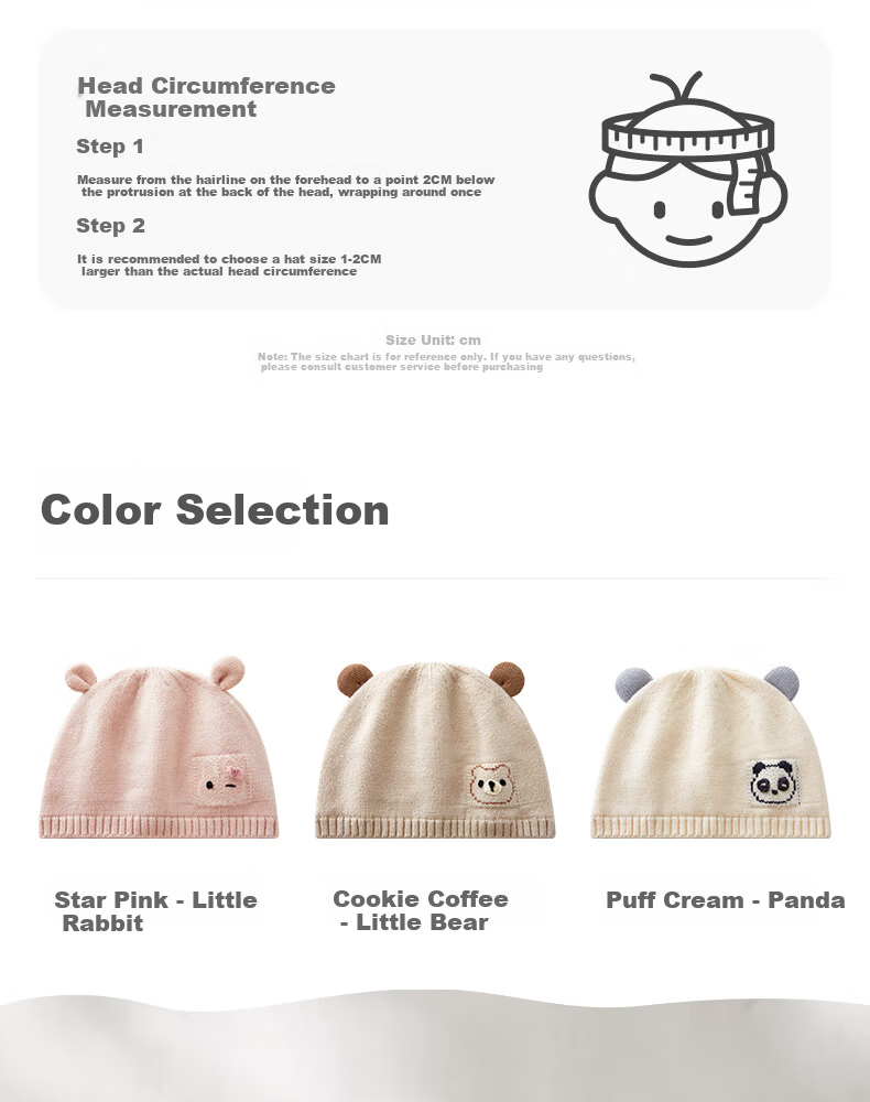 October Crystal Baby Hat Fontanelle Cap Autumn Winter Wool Blend Newborn Infant Cap Unisex 0-3-6 Months 6