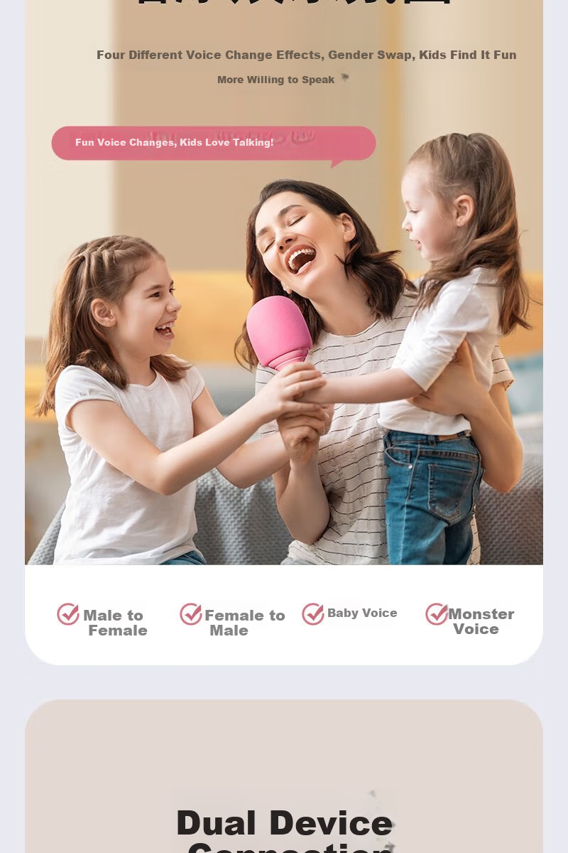 SANSUI F6 Wireless Bluetooth Microphone Speaker All-in-One KTV Home Karaoke Microphone for Kids Mobile Phone TV 9