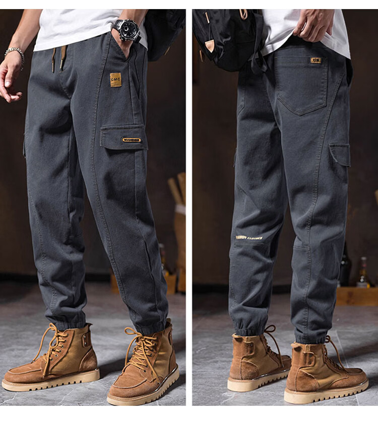 TUCANO Men's Work Pants Spring Summer Loose Fit Jogger American Vintage Casual Trousers Dark Gray 28 5