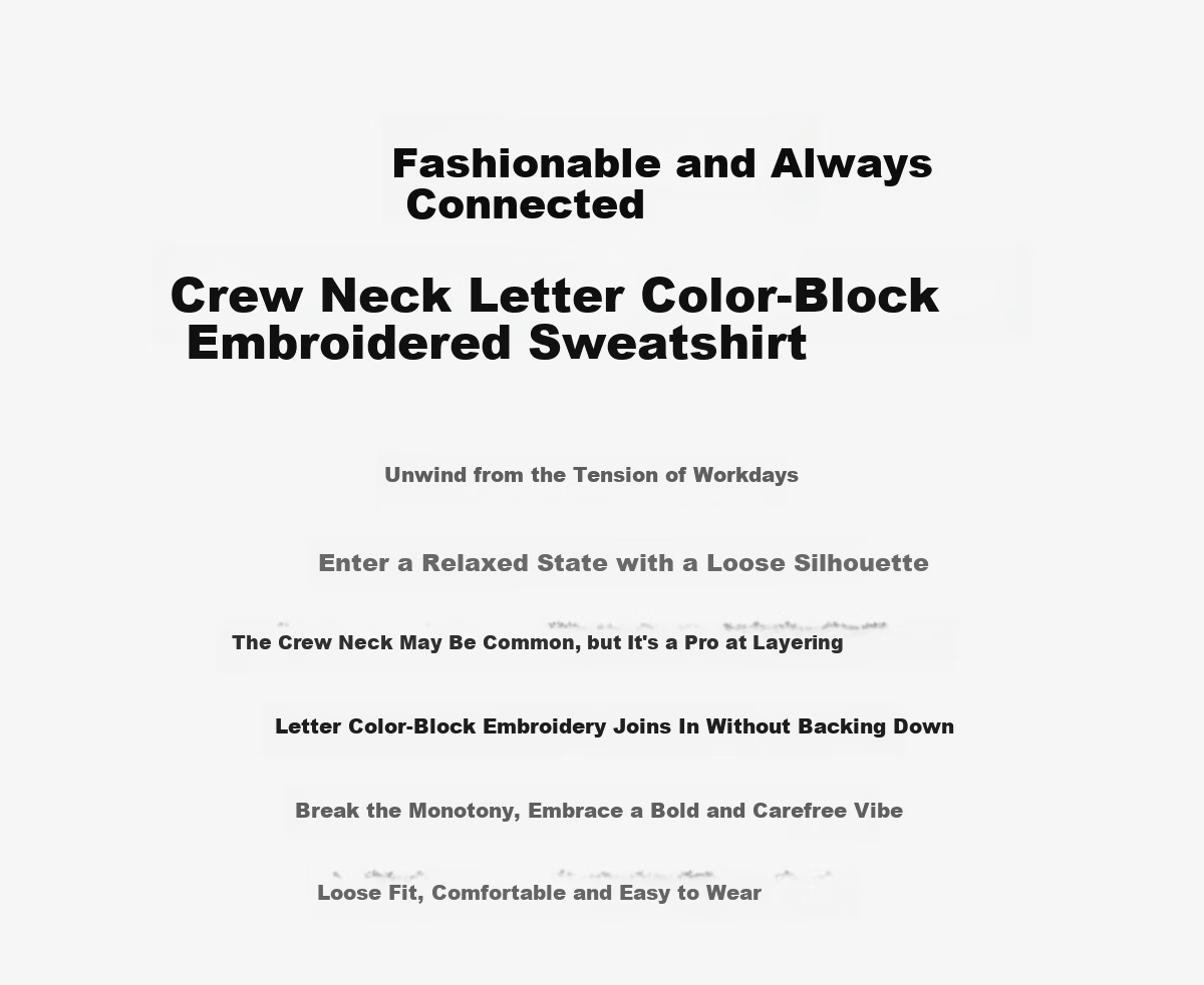 Chushen Spring and Autumn Crew Neck Sweatshirt Women Wilderness Mallard Casual Letter Embroidery Long Sleeve Top S143W1009 2