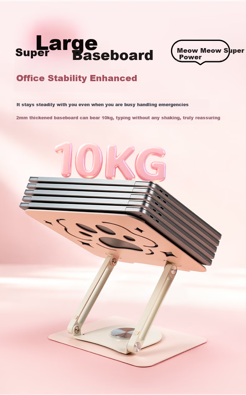 SayRose Gift Notebook Stand Laptop Stand Flexible Cute Cat Paw Adjustable Hover Stand 360° Rotating Cooler Riser Cat Paw Stand Birthday Gift 10