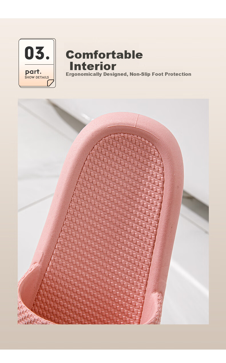 YUZHAOLIN Slippers for Men And Women, Fashionable Simple Non-Slip Home Bathroom Shower Slippers YE731 5