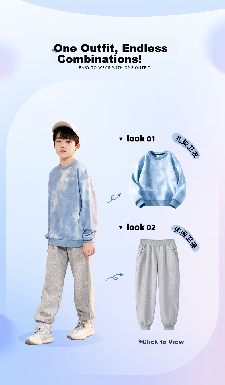 TonLion Girls Tie-Dye Sweatshirt Spring and Autumn Thin Printed Crewneck Sweatshirt for Older Kids New Pink Purple 160 7