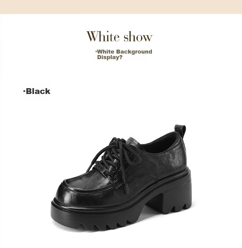 Mulinsen Women's Retro Classic Versatile Loafers Thick Sole Height Increasing Leather Shoes Black Size 36 14