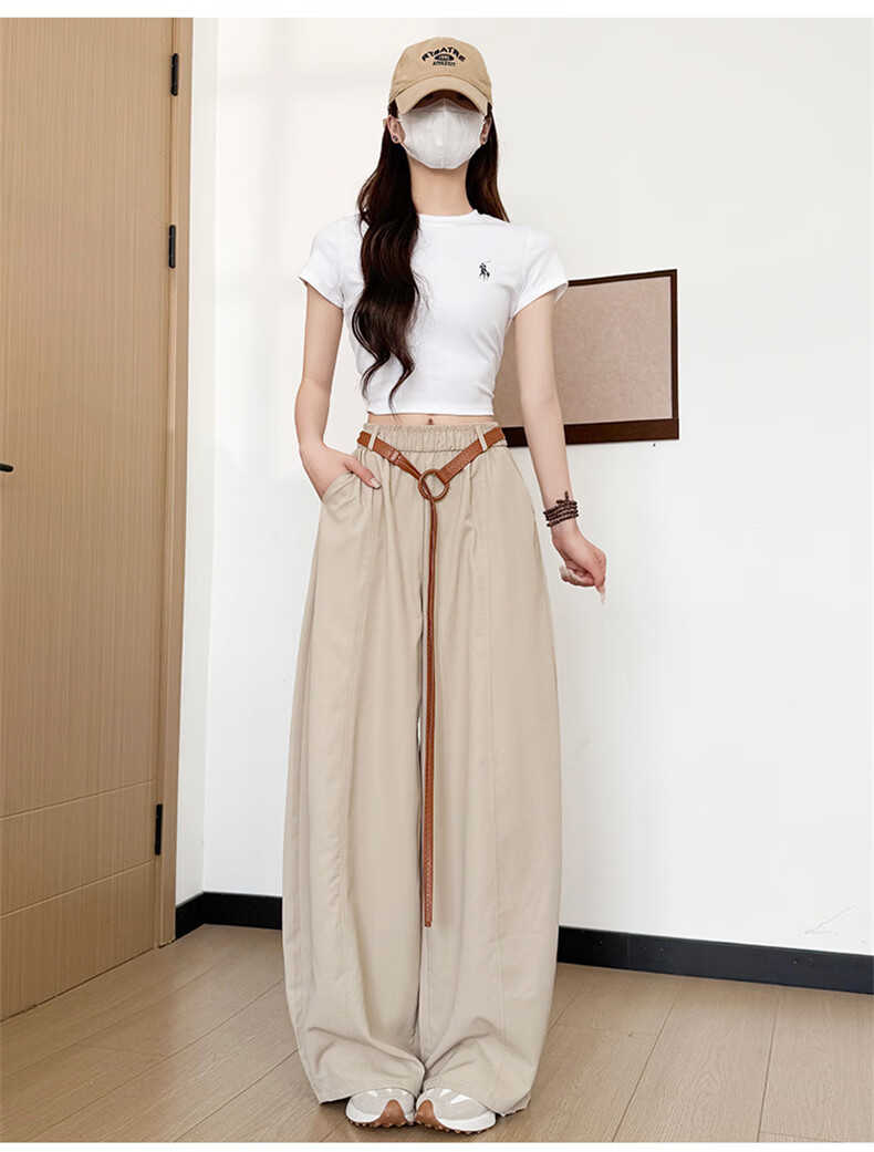 Langsha White Curved Blade Pants Women Summer 2026 New Quick-Dry High-Waist Draped Loose Thin Casual Yamamoto Wide-Leg Pants 11