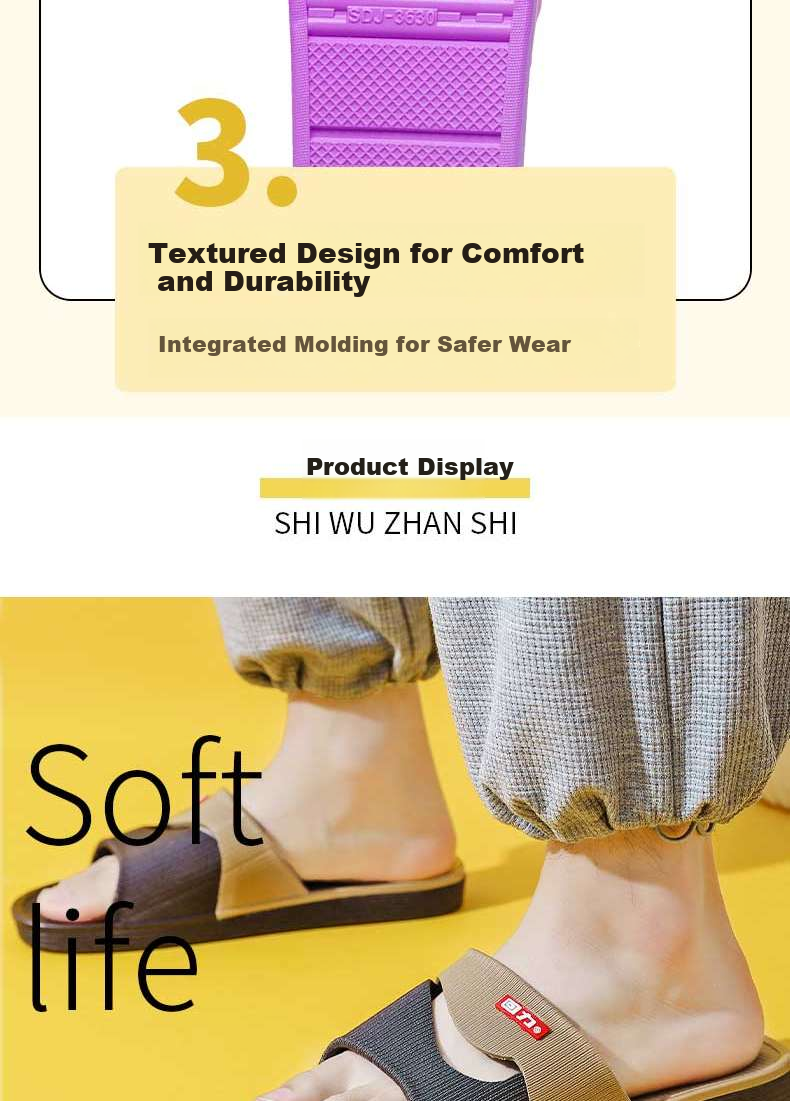 Warrior Slippers Couples Home Indoor Outdoor Wear-Resistant Soft Sole Bathroom Sandals Women HL3630 Bean Paste Red Size 38 7