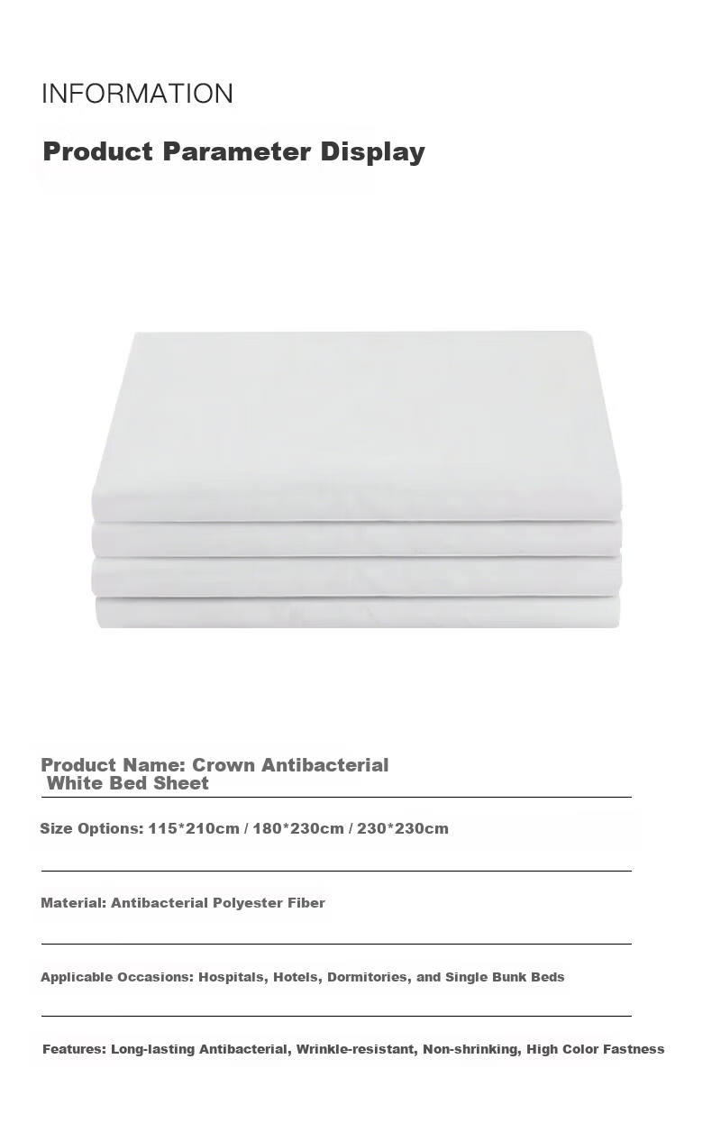 CROWN A-Class Brushed Cotton Single Bed Sheet Hotel Anti-Dirt Bed Cover Student Dormitory Single Bed Headboard Cover 2.3x2.45m 11