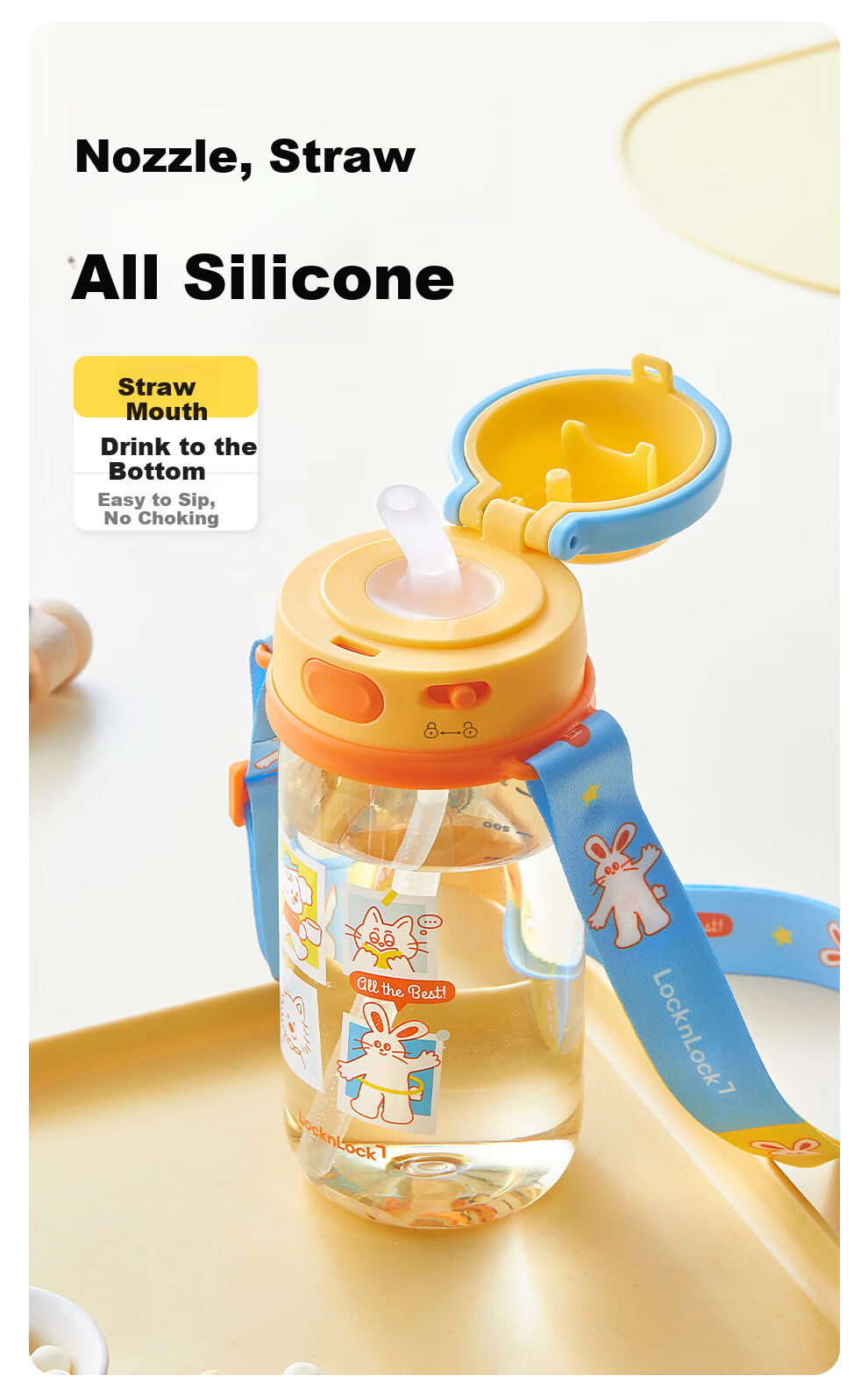 Lock&Lock Kids School Handheld Straw Cup Student Plastic Water Bottle Outdoor Portable Sports Cup PPSU Material 5