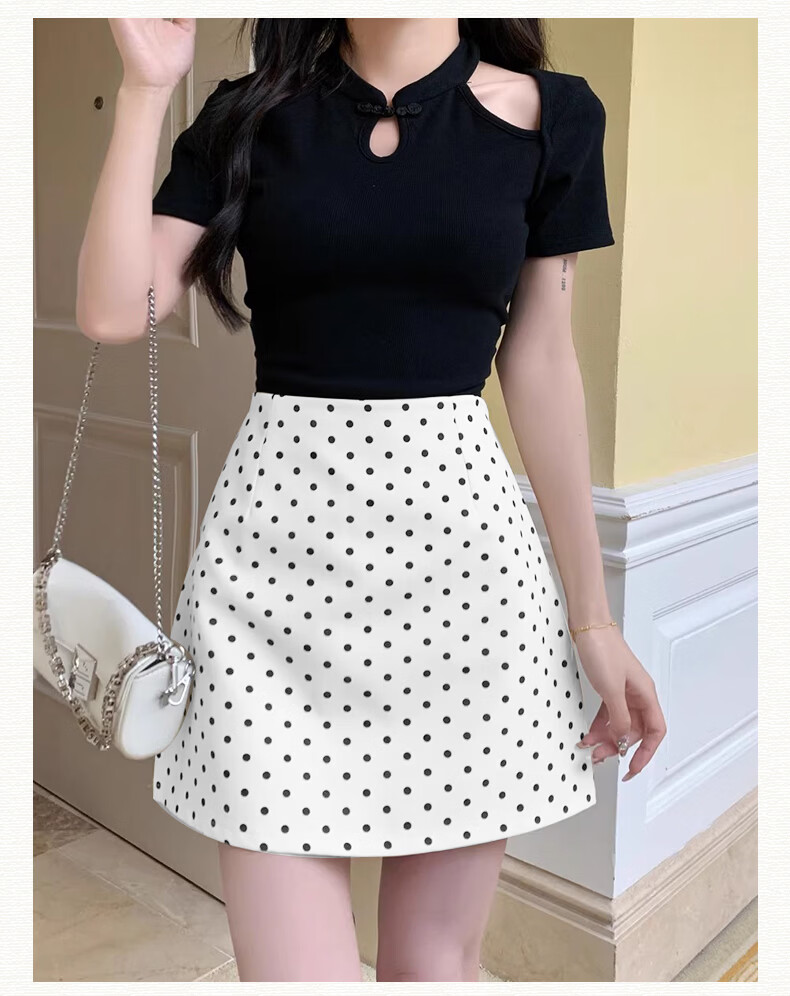 Borui Polka Dot Women's Skirt 2026 New Summer A-Line Sexy Bodycon Blazer Skirt Slim Fit Short Skirt 15