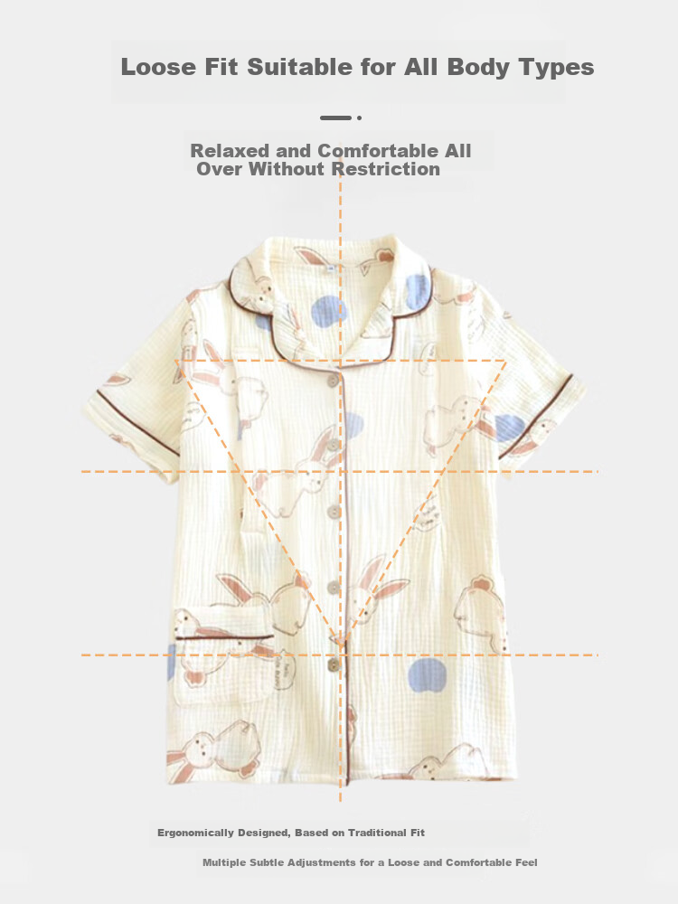 9I9 Maternity Postpartum Summer Pure Cotton Short-Sleeve Shorts Nursing Gown, Muslin Pajamas, Postpartum Feeding Outfit Set A71L 8