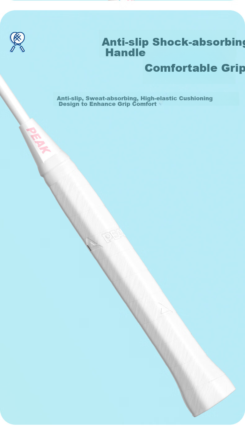 PEAK Badminton Racket, Professional-Grade Ultra-Light Carbon Aluminum, for Adults, Students And Children, Shiguang Pair Set, White And Blue 3