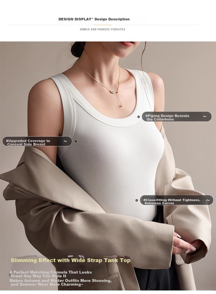 GUJIN 2-Pack Modal Tank Tops for Women Summer Thin Slim Fit Sleeveless Camisole Base Layer Shirt 3