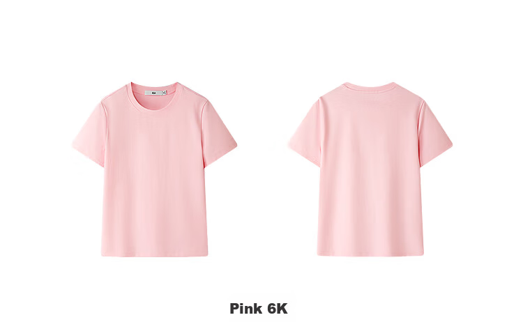 HLA Heilan Home Women's Short Sleeve T-Shirt [Huang Minghao Same Style] 26 Classic Ribbed Round Neck Slightly Stretchy Summer Short Sleeve Women 7