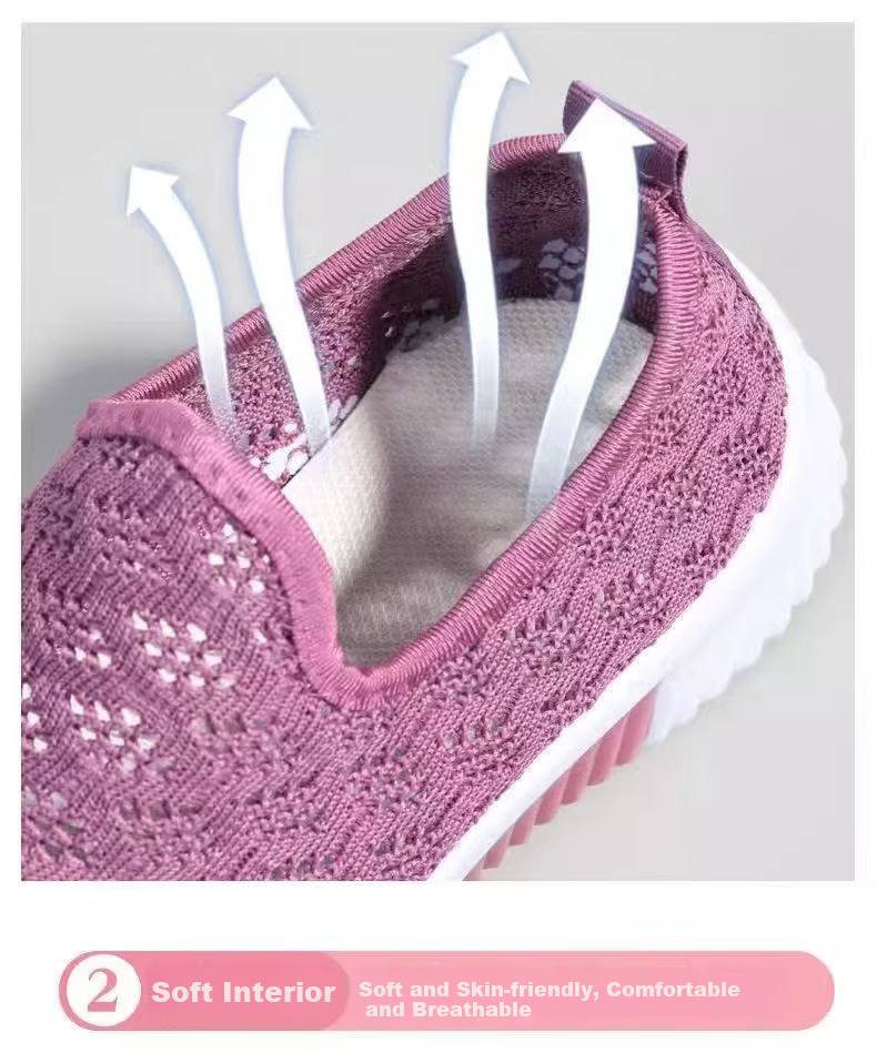 FOOTOPPO Slip-On Cloth Shoes for Women Summer Middle-Aged and Elderly Beijing Style Breathable Sweat-Absorbing Soft Sole Comfortable Walking Shoes for Grandma and Mom 3
