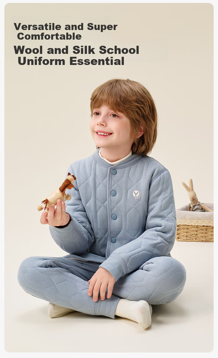YEEHOO Three-Layer School Uniform Essential Kids Thermal Underwear Anti-Static Boys and Girls Set 1