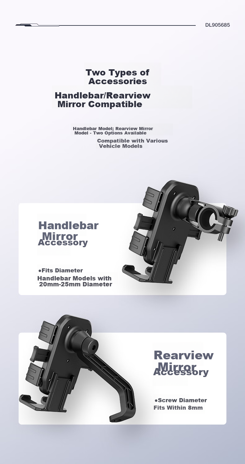 Deli Cycling Phone Holder Bicycle Electric Bike Motorcycle Quick Lock Six-Claw Navigation Mount for Delivery Riders 5