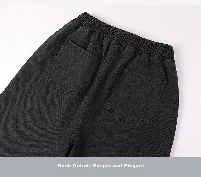 Warrior Men's Jeans Spring Autumn Loose Straight Leg American Vintage Wide Leg Casual Pants Black Gray L 12