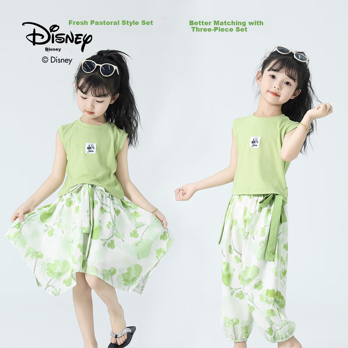 Disney Elsa Princess Girls Summer Lightweight Set 2026 New Children's Stylish Sports Casual Three-Piece Set