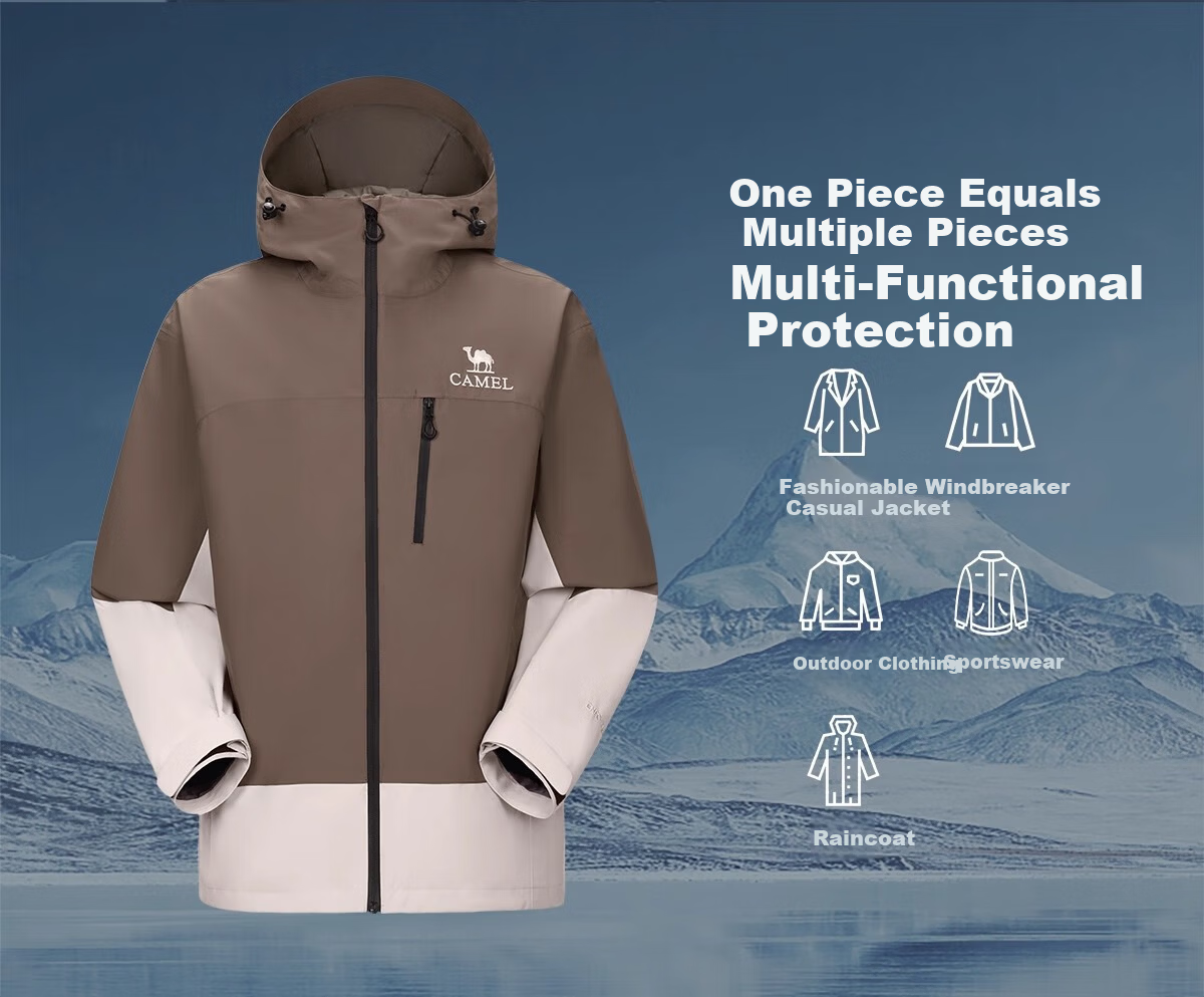 CAMEL Unisex Colorblock Waterproof Windproof Jacket Summer New Women's Outdoor Shell 13