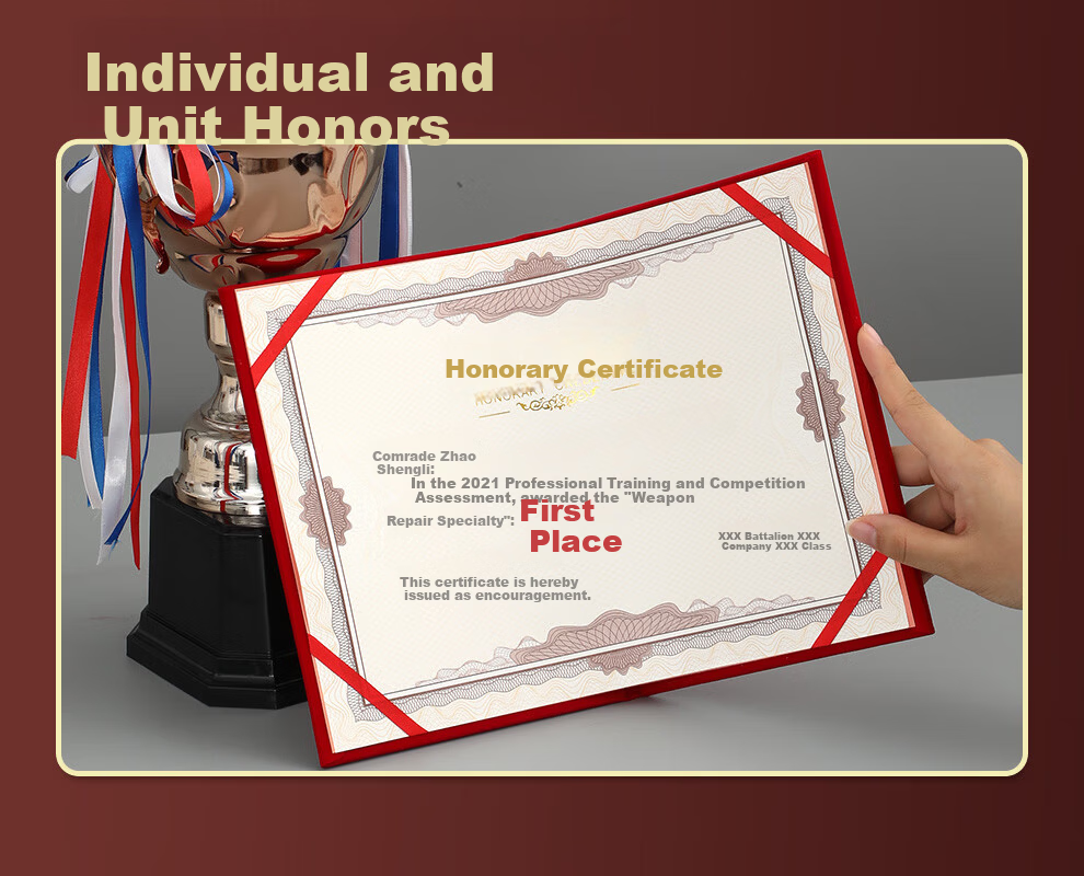 Longe 【10-Pack】Honor Certificate Award Certificate Outstanding Employee Award Red Cover High-Grade Gold Stamping Material 12