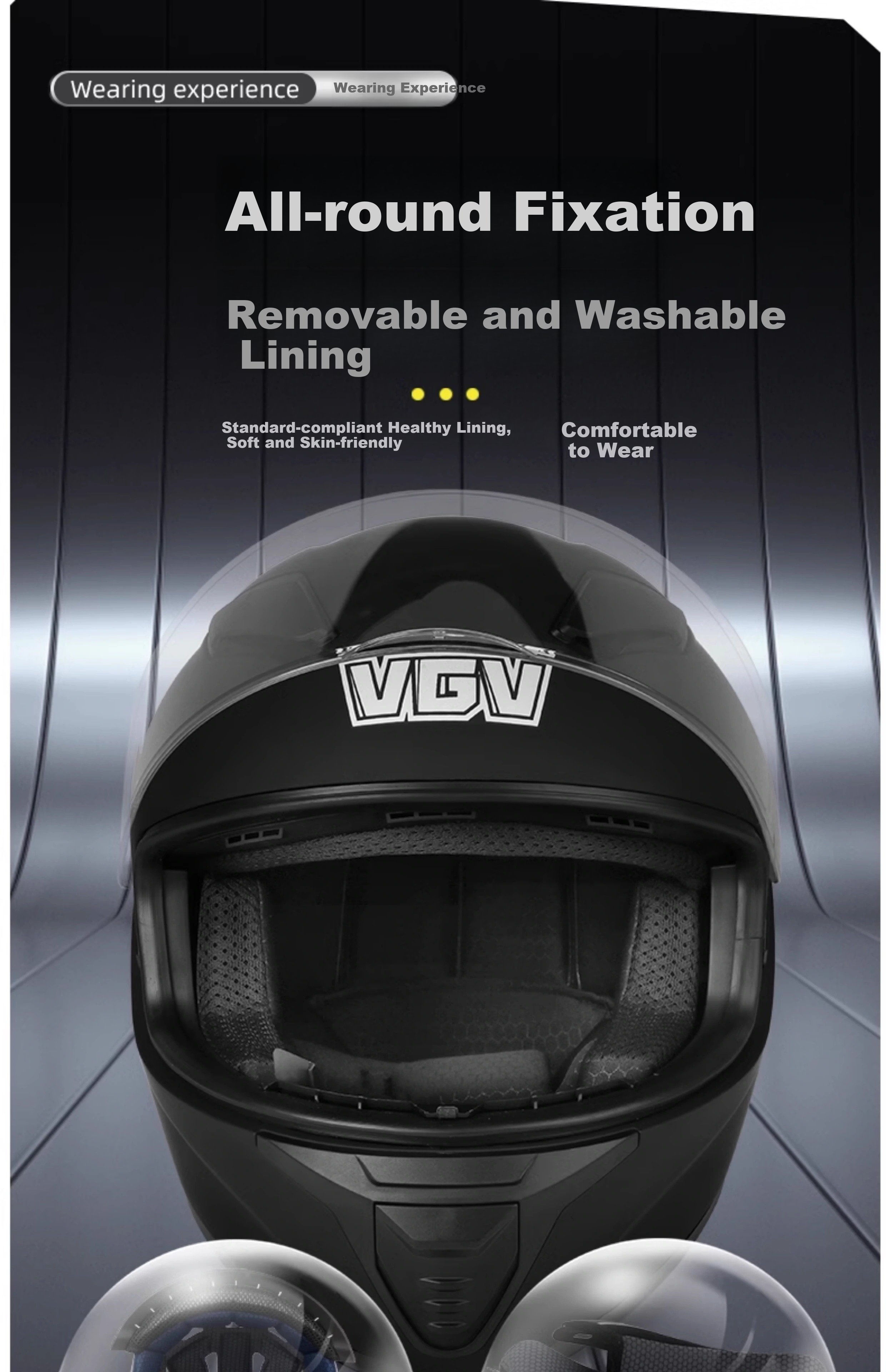VGV Motorcycle Helmet 3C Certified Four-Season Warm Single Visor Full Face Electric Vehicle Helmet Titanium Silver Gray M 17