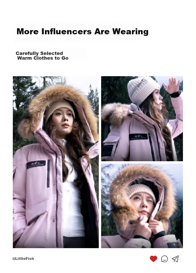 Bosideng Extreme Cold Goose Down Jacket Unisex Couple Thickened Winter Warm Windproof Coat with Large Fur Collar 25