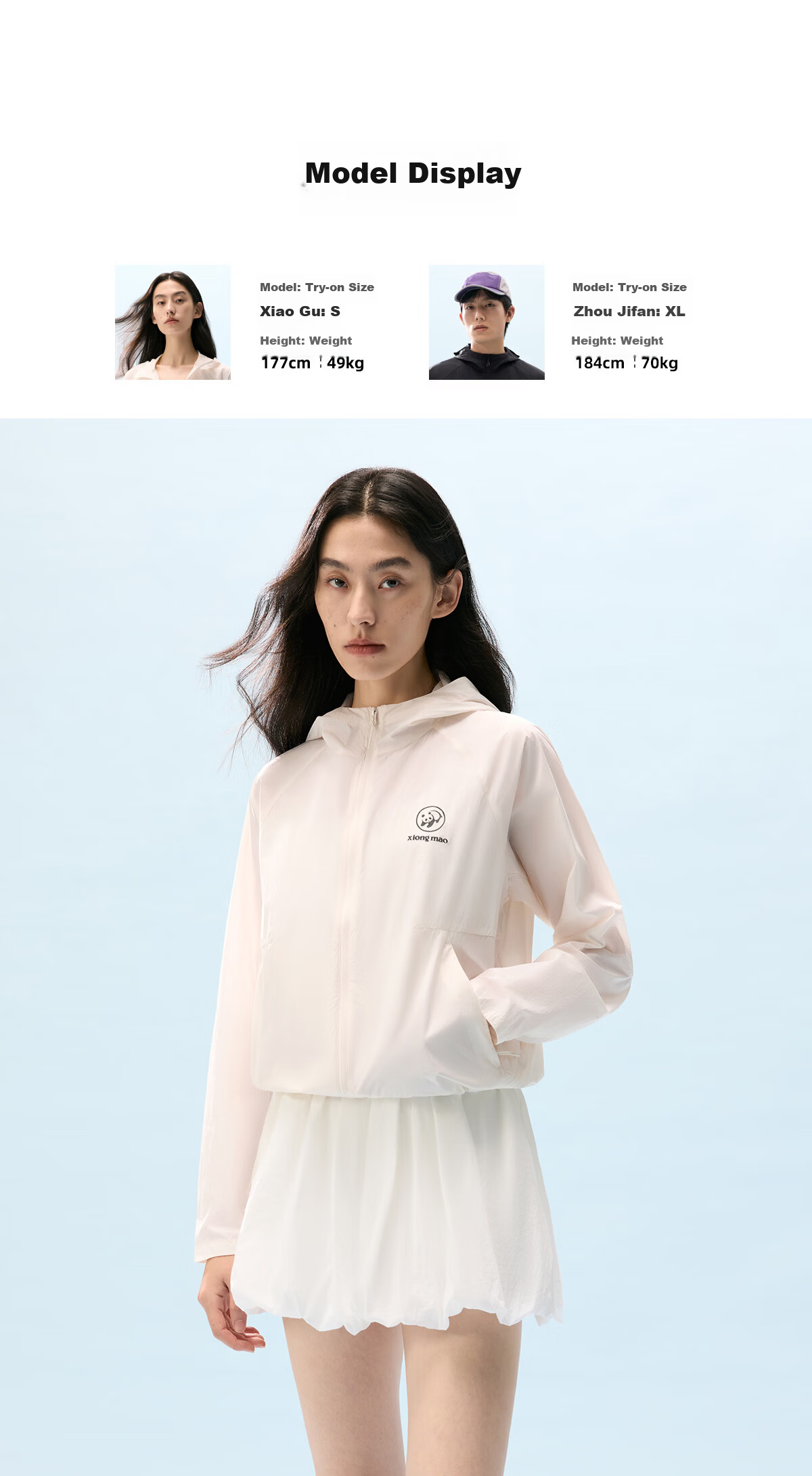 Xiongmao [Ice Stick 3.0], Liu Yifei's Same Style Sun Protection, for Men And Women, Spring And Summer New Ice-Cool Breathable Original Yarn UPF90 Jacket 5081 36